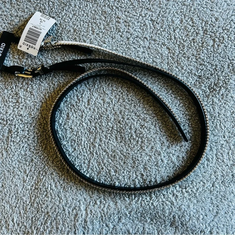 Torrid Black and Silver Glitter  Belt Duo